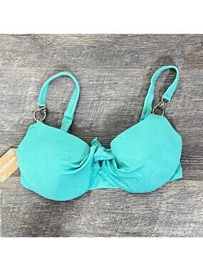 NWT Calzedonia teal blue bikini swimsuit top size XXL B161